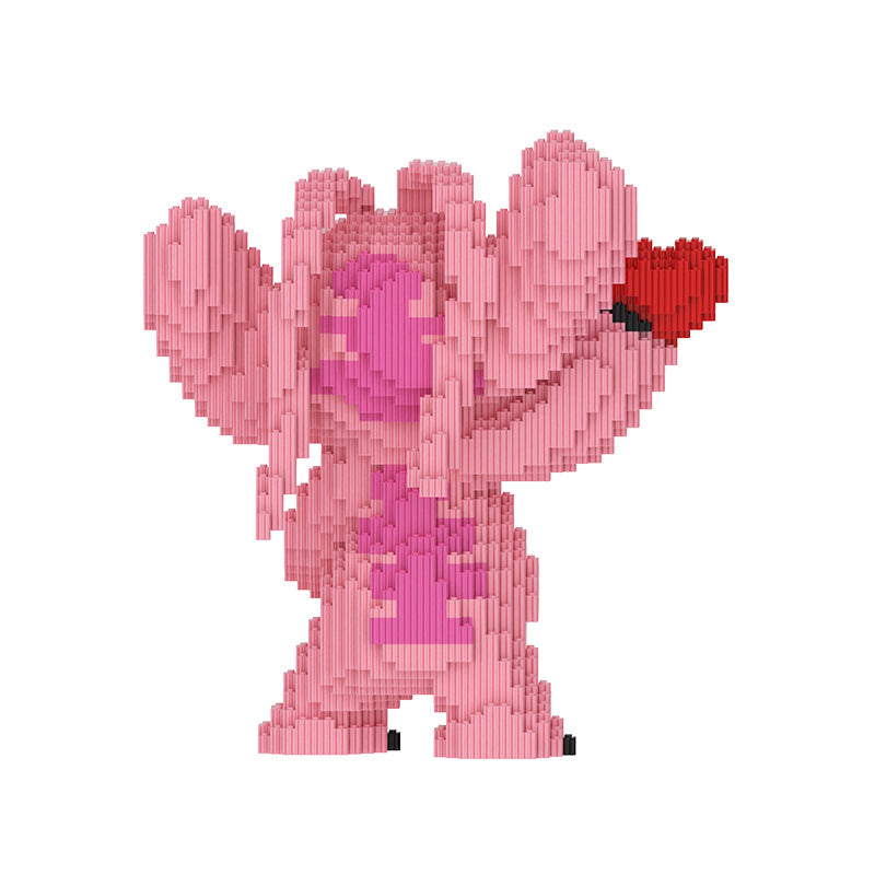 Zestaw klocków konstrukcyjnych Stitch & Angel DIY – figurki dekoracyjne dla par, 30 cm