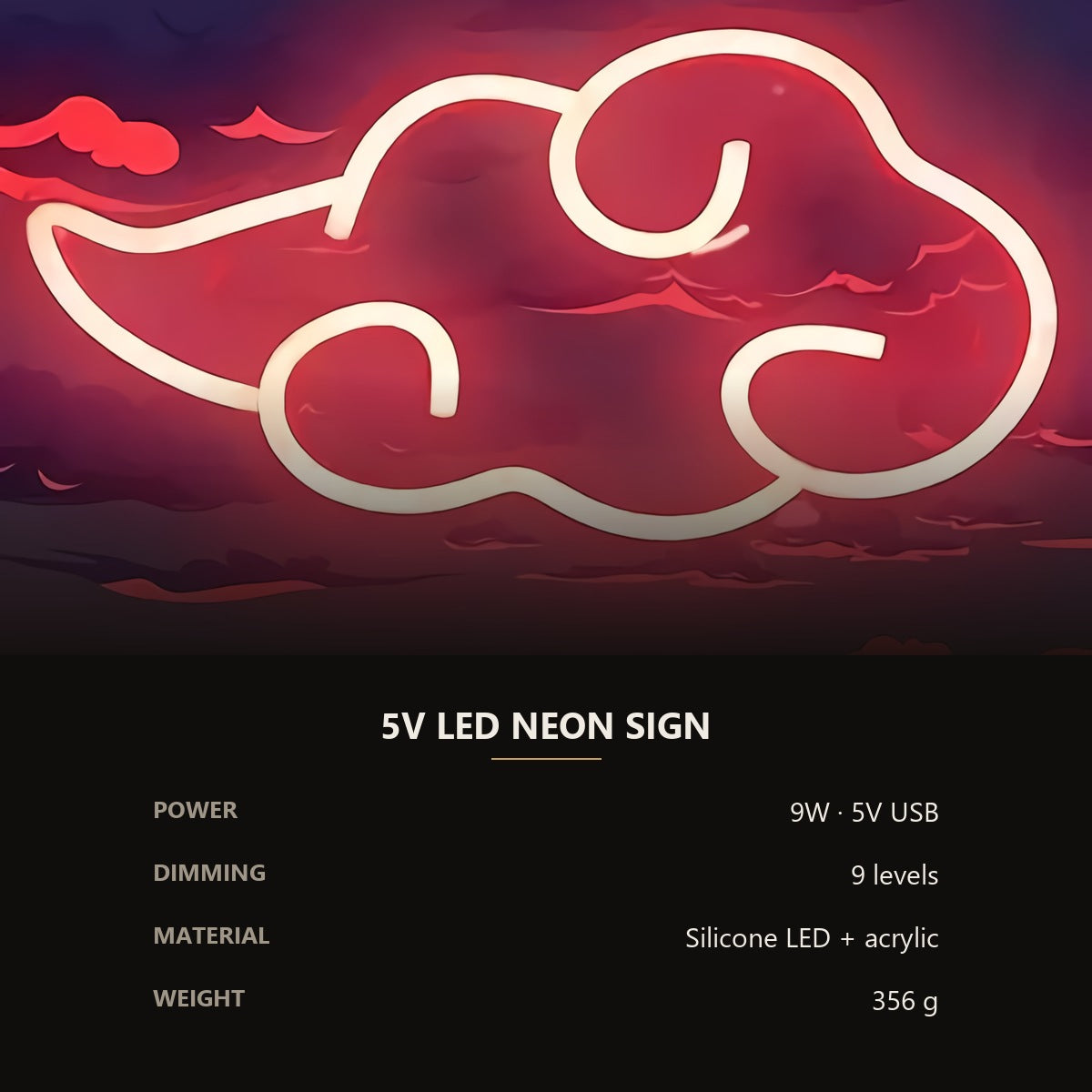 Neon Cloud Sign — Sunset Pink