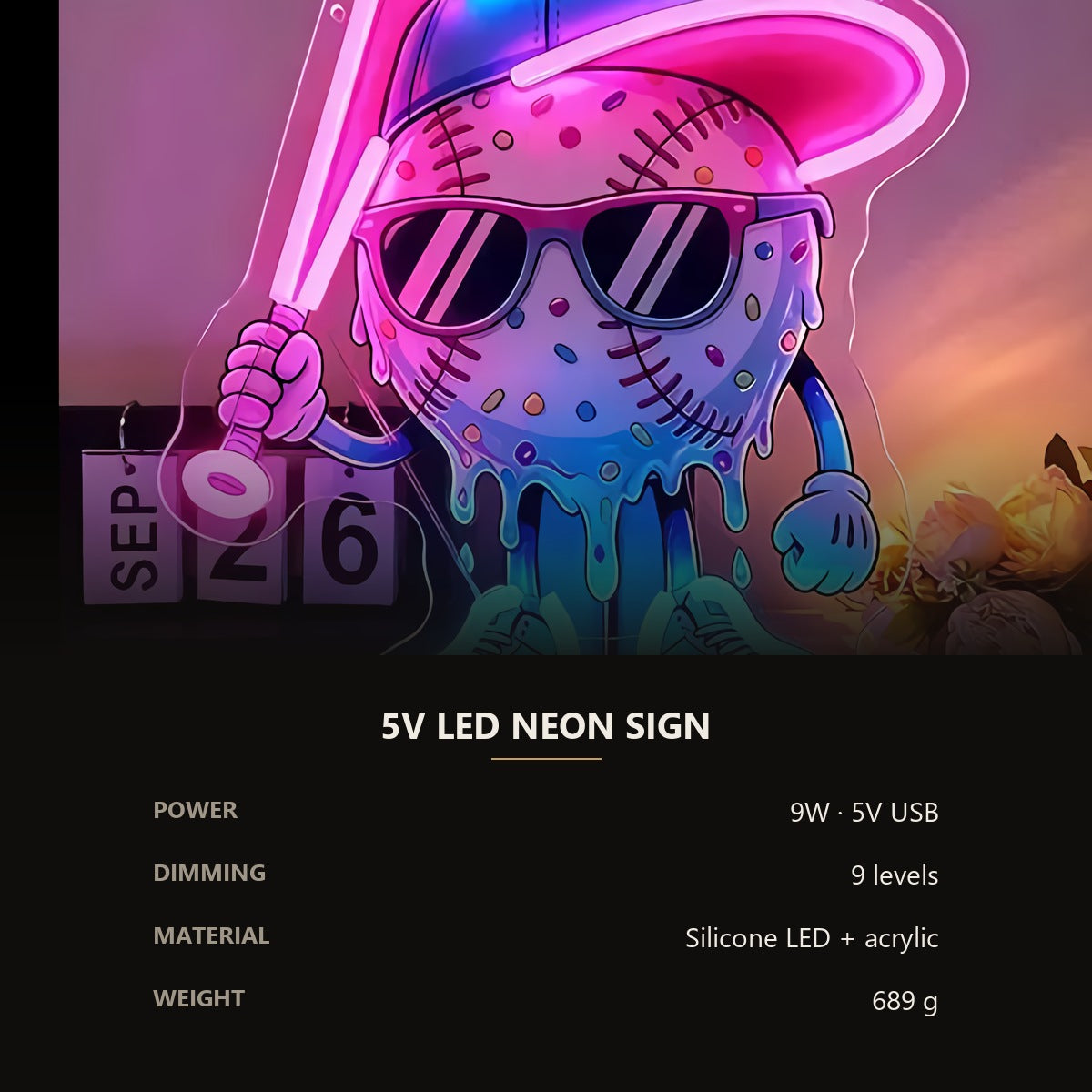 Neon Character Sign — Pink & Blue
