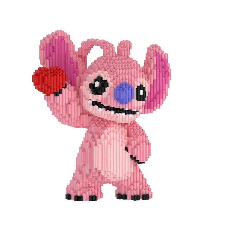 Zestaw klocków konstrukcyjnych Stitch & Angel DIY – figurki dekoracyjne dla par, 30 cm