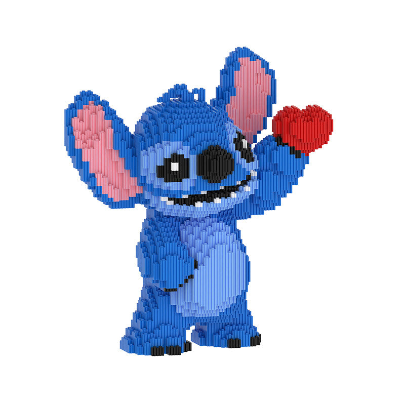 Zestaw klocków konstrukcyjnych Stitch & Angel DIY – figurki dekoracyjne dla par, 30 cm