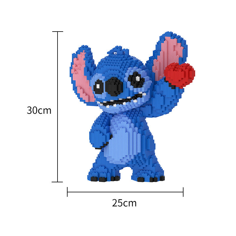 Zestaw klocków konstrukcyjnych Stitch & Angel DIY – figurki dekoracyjne dla par, 30 cm