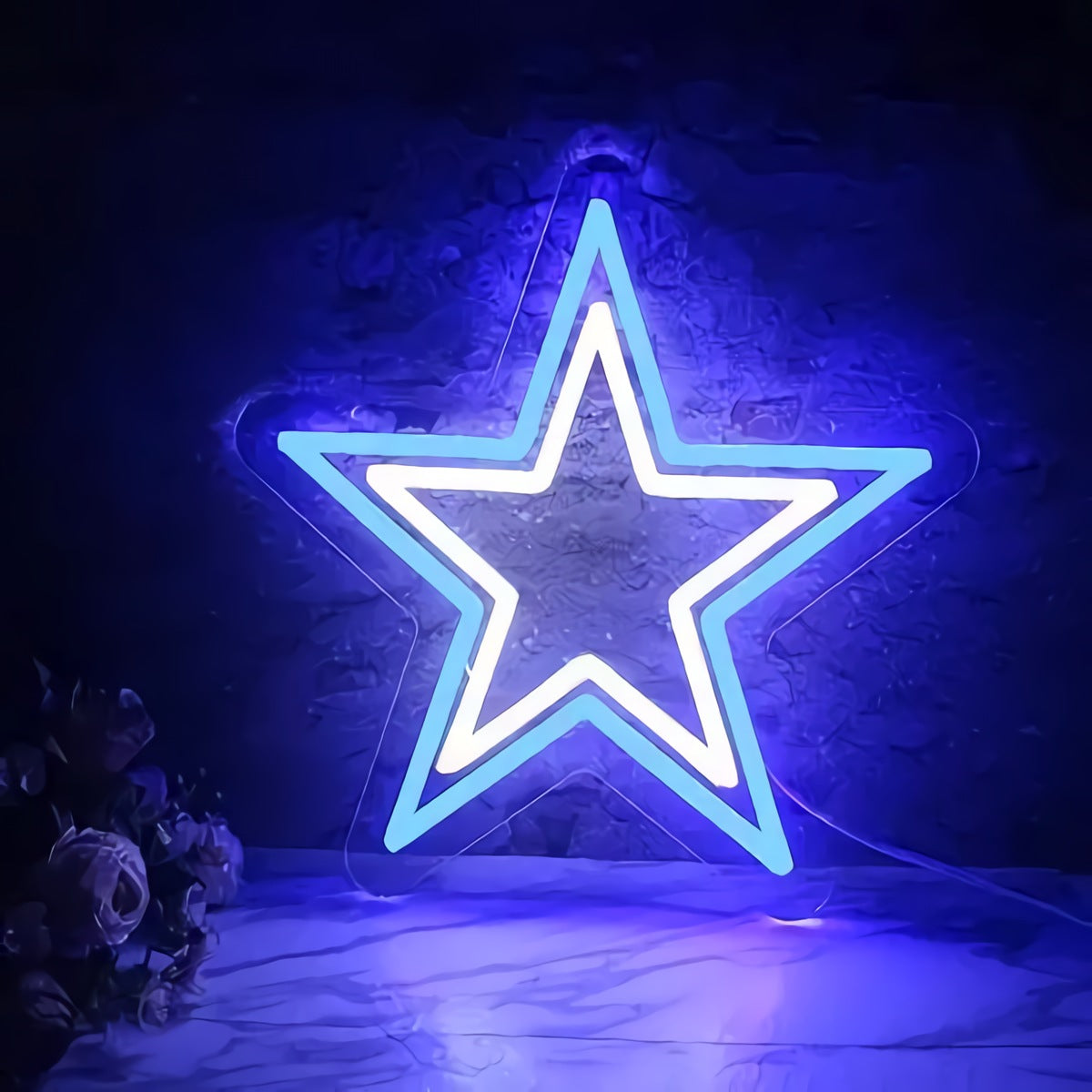 Neon Star Sign — Blue