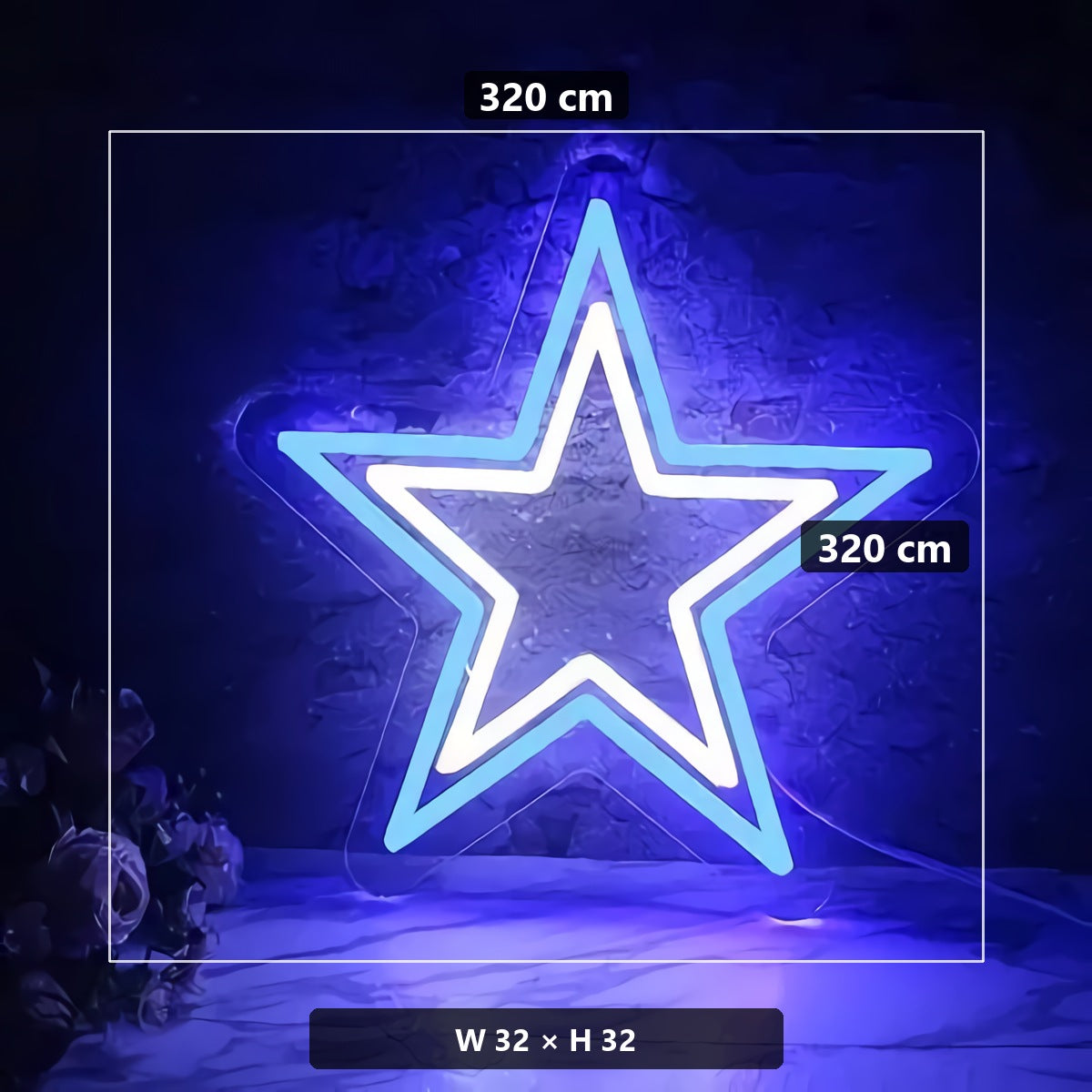 Neon Star Sign — Blue
