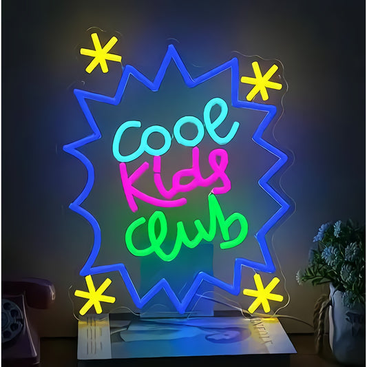 Neon 'Cool Kids Club' Sign — Multicolor