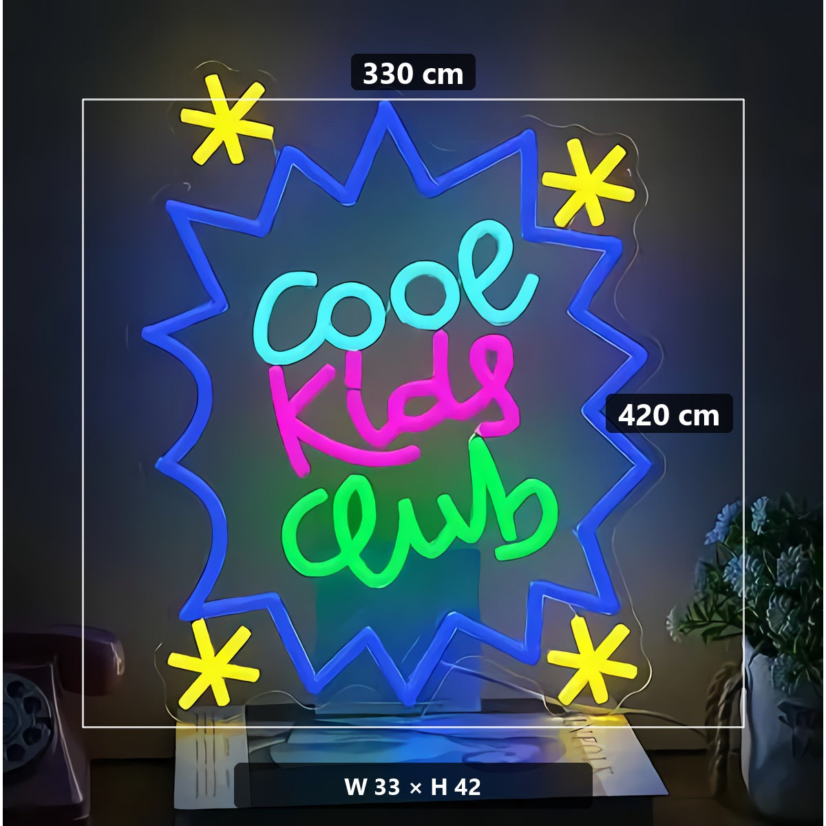 Neon 'Cool Kids Club' Sign — Multicolor