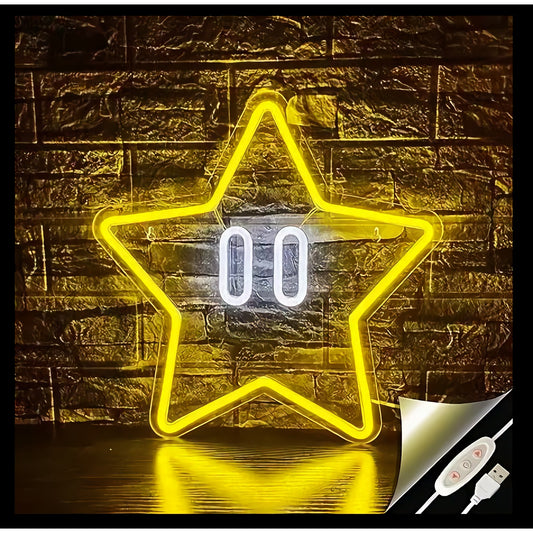 Neon Star Sign — Warm Yellow
