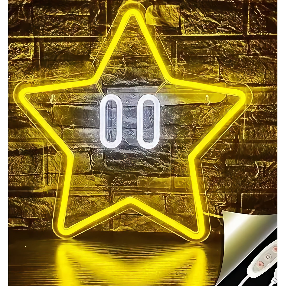 Neon Star Sign — Warm Yellow