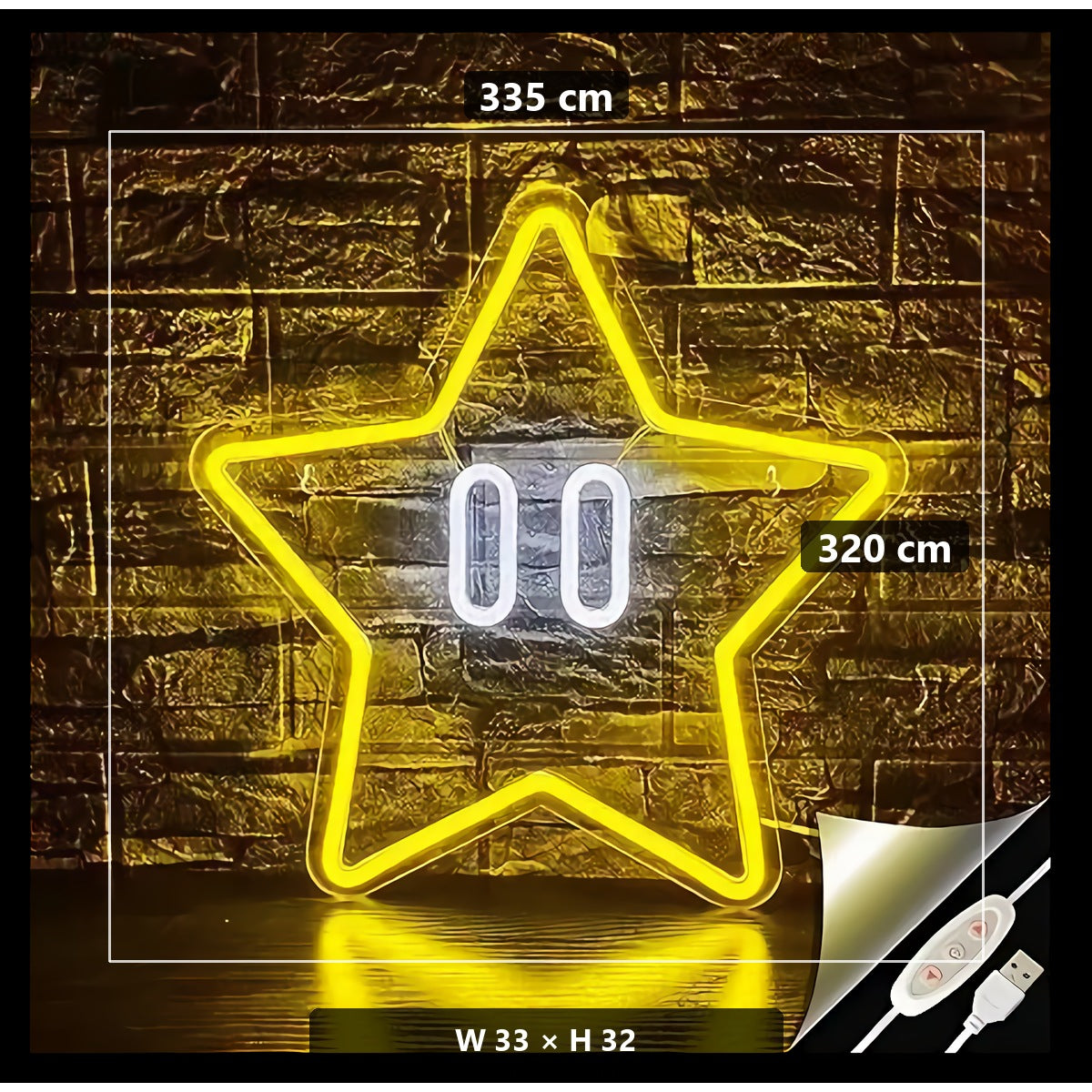 Neon Star Sign — Warm Yellow