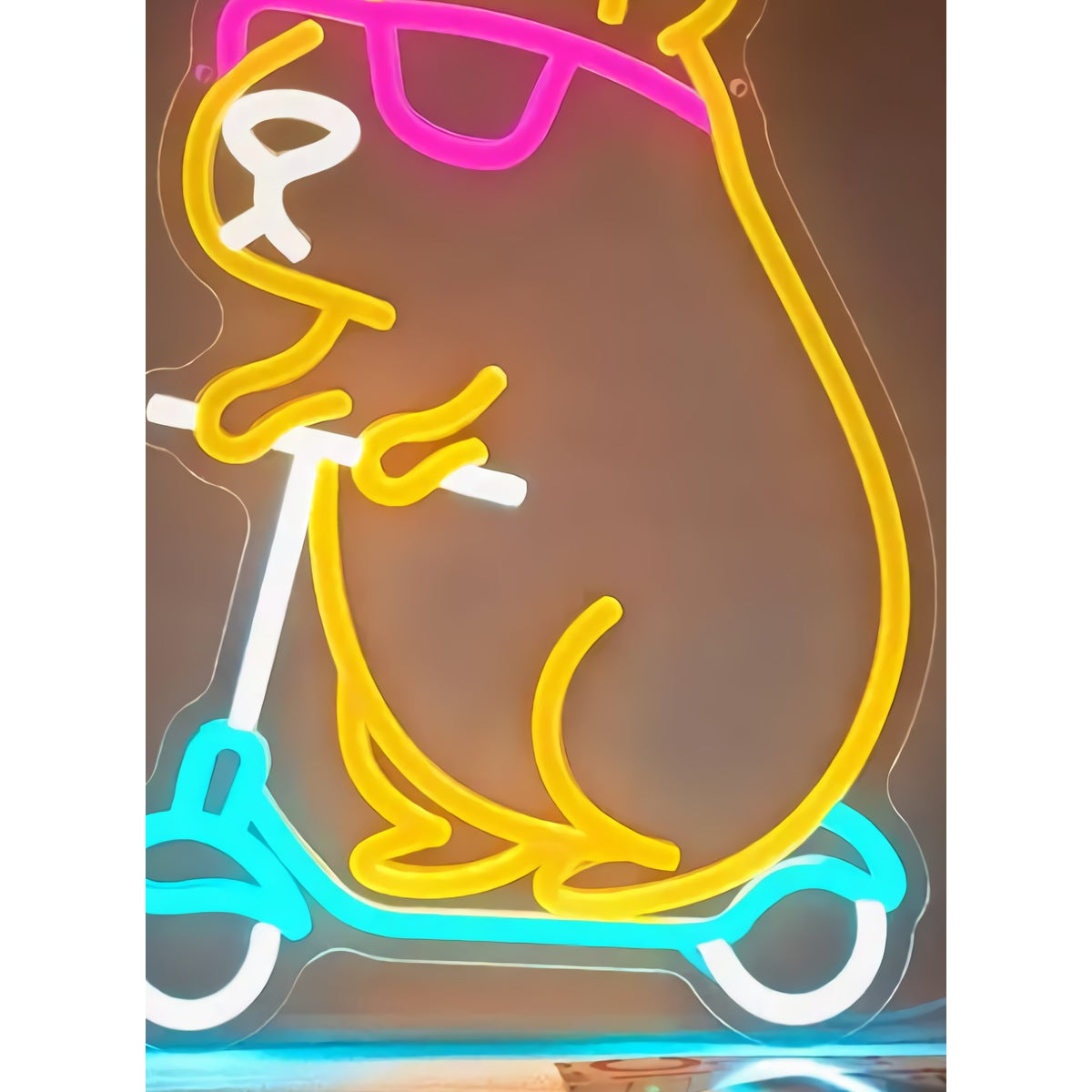 Neon Squirrel Scooter Sign