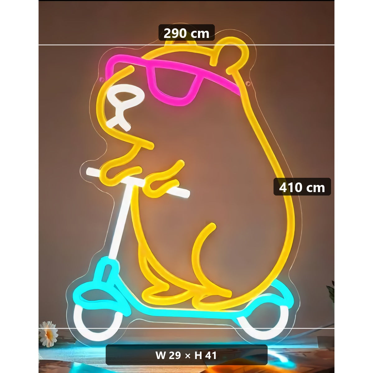 Neon Squirrel Scooter Sign