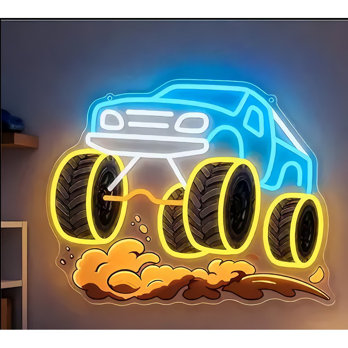 Neon Monster Truck Sign