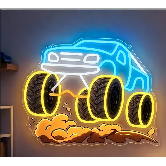 Neon Monster Truck Sign