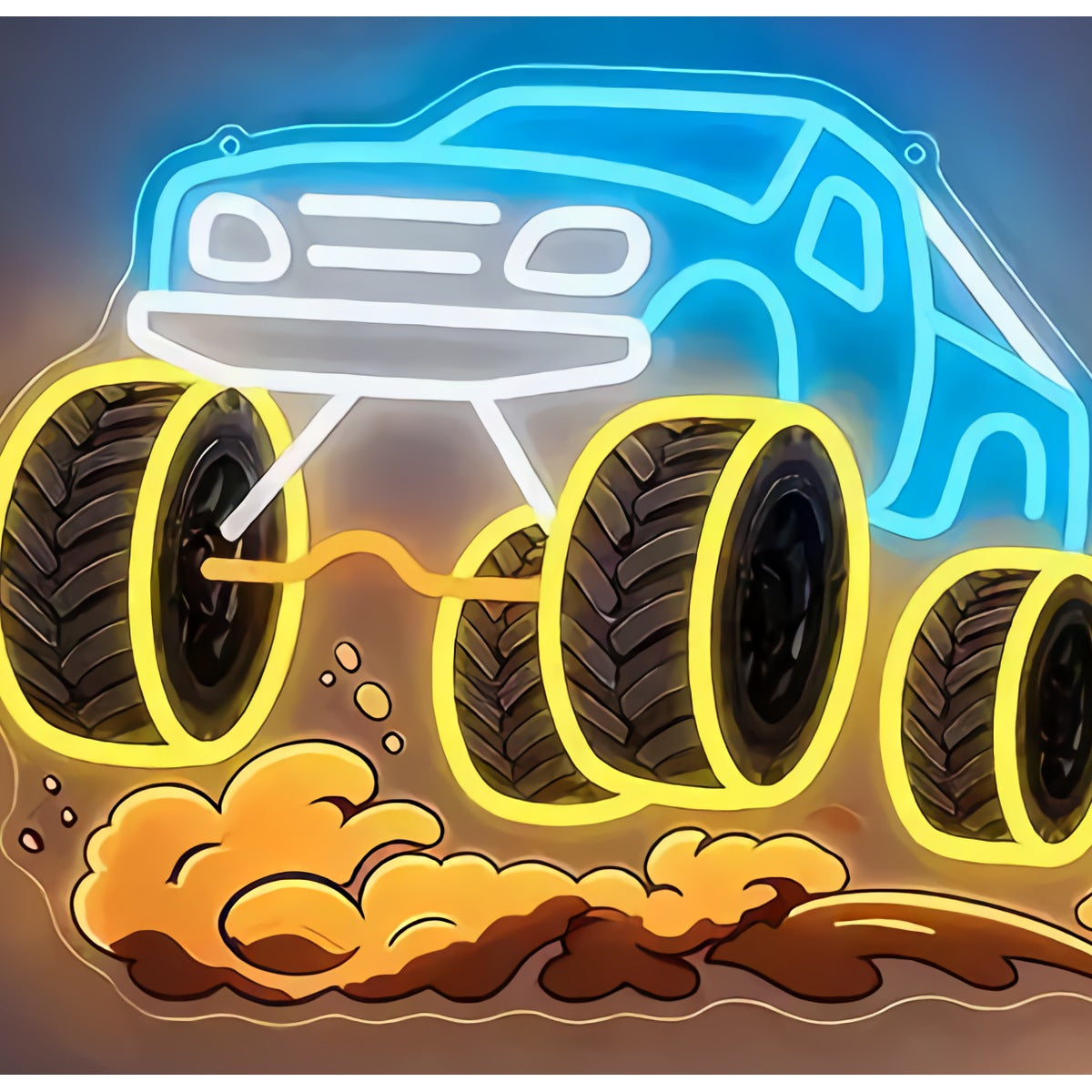 Neon Monster Truck Sign
