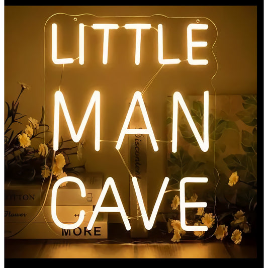 Neon 'Little Man Cave' Sign — Warm White