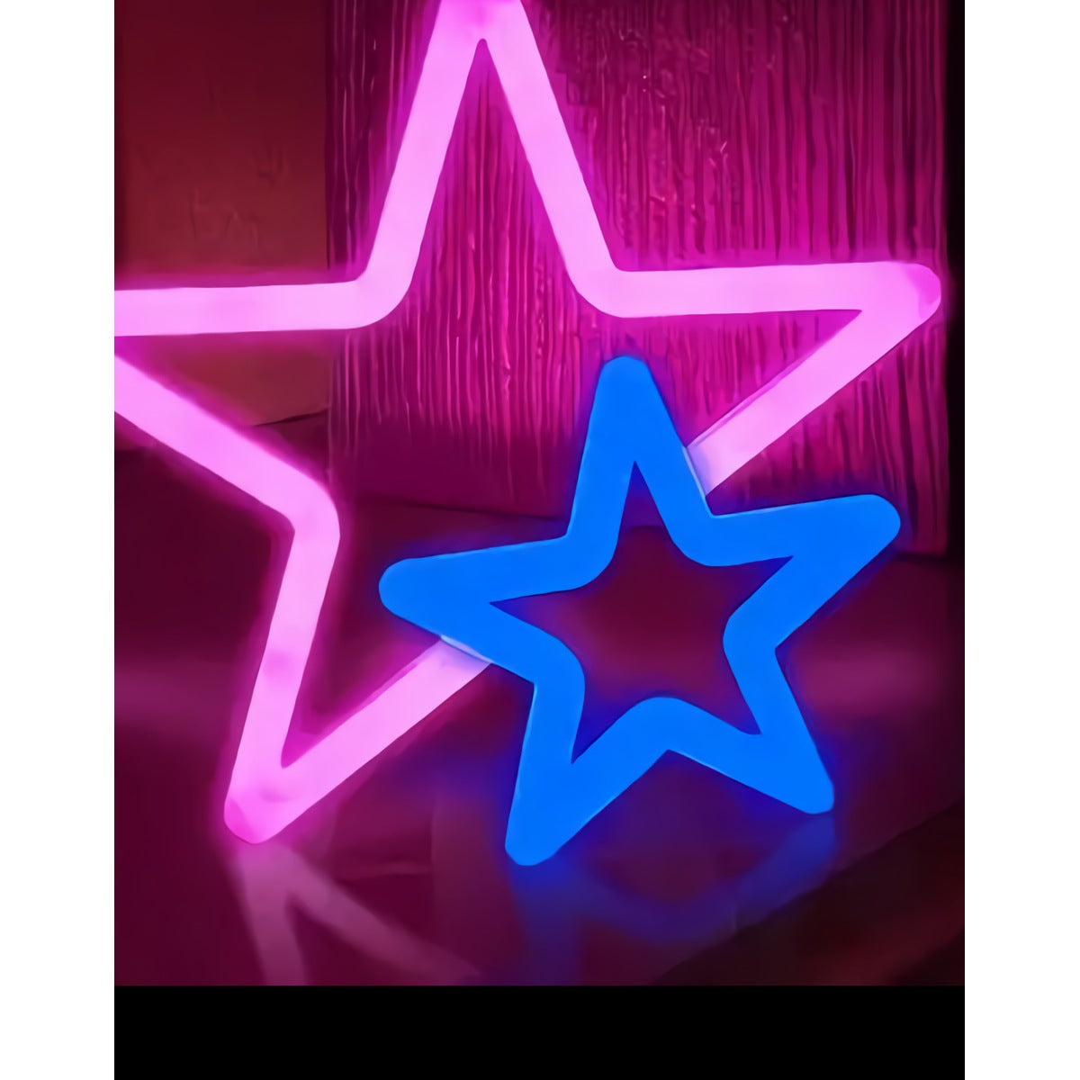 Neon Double Star Sign — Pink & Blue